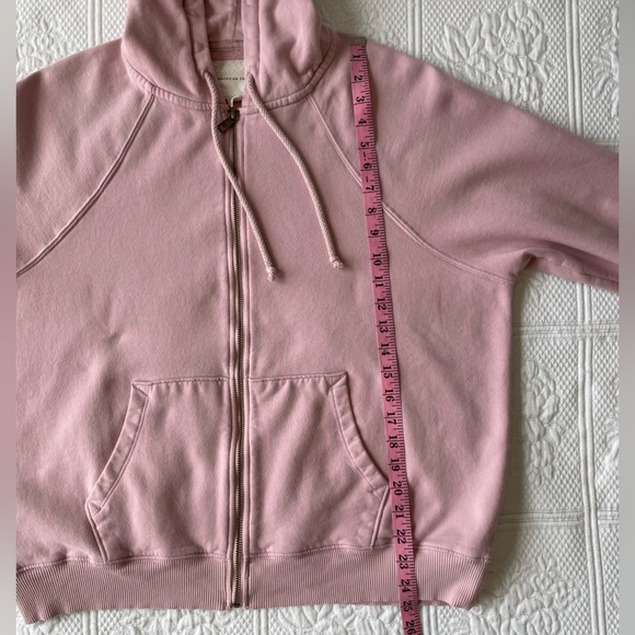 AEO Oversized Full Zip Hoodie Sweatshirt Blush Pink XS/Small - Picture 12 of 13